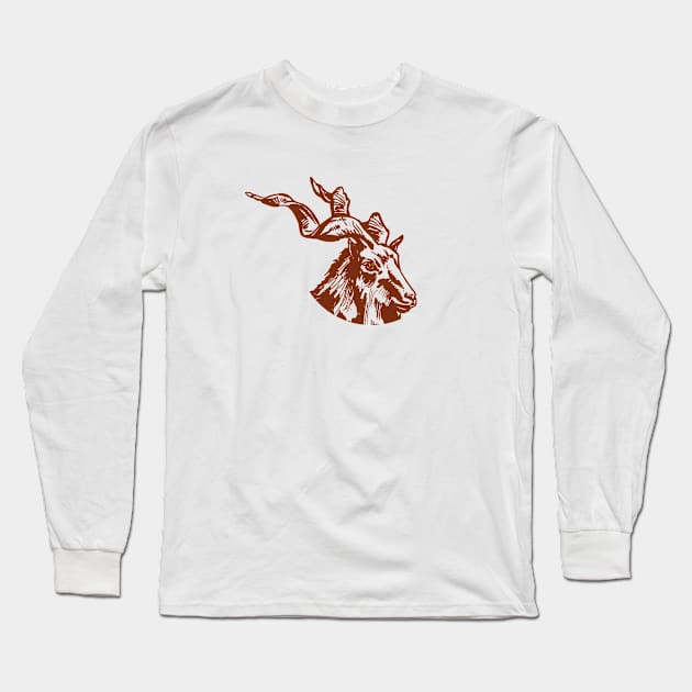 Kudu Animal Design Long Sleeve T-Shirt by Utopia Shop